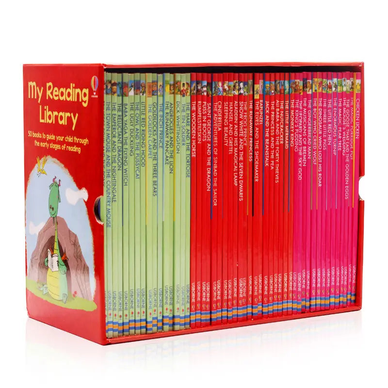 50 Books/Set Usborne My First Reading Library, English Picture Books, Early Vocabulary Learning & Reading Gift for Young Kids