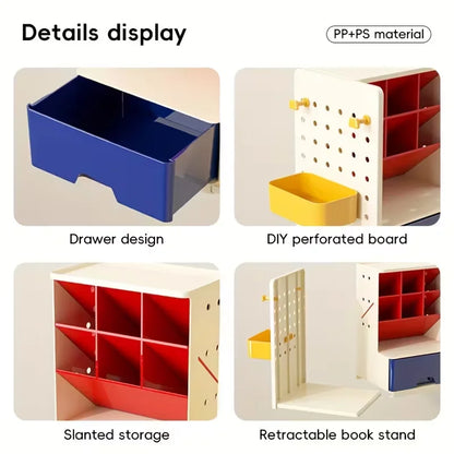 Modern Bauhaus Style Desk Organizer, Multifunctional Desktop Storage Box, Practical Stationery Organizer for Office & School Use