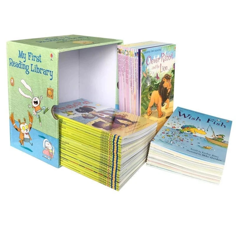 50 Books/Set Usborne My First Reading Library, English Picture Books, Early Vocabulary Learning & Reading Gift for Young Kids