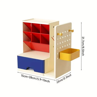 Modern Bauhaus Style Desk Organizer, Multifunctional Desktop Storage Box, Practical Stationery Organizer for Office & School Use