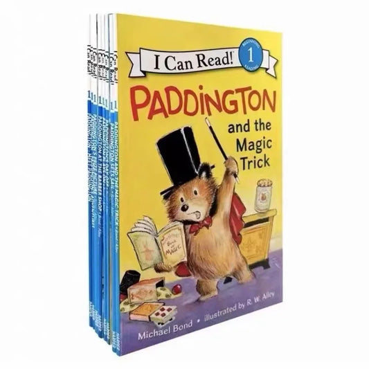 8 Books Set, I Can Read Paddington Cartoon Storybooks, English Picture Books with Audio, Early Educational Learning Books for Kids