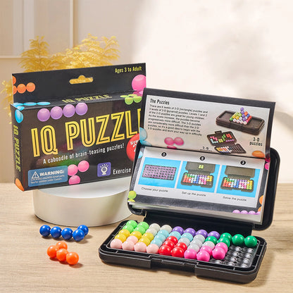 120 Challenges IQ 3D Puzzle Board Game, Classic Pyramid Pearl Logic Game, Montessori Educational Toy & Ideal Gift for Kids