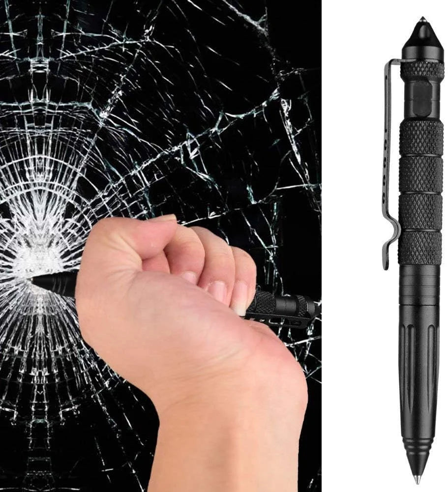 Military Tactical Pen, Professional Self-Defense Pen & Emergency Glass Breaker, Tungsten Steel Construction, Multi-Function Writing Tool with 6 Refills