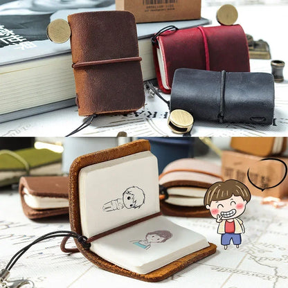 32 Sheets Ultra-Small Mini Notebook, Cute & Portable, Refillable Loose-Leaf Design, Premium Hand Account Notepad Stationery