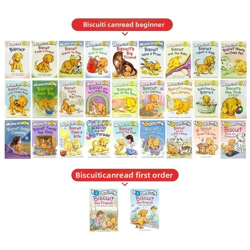 29 Books/Set Biscuit Series I Can Read English Picture Books, Kids Early Education Story Reading Books for Children