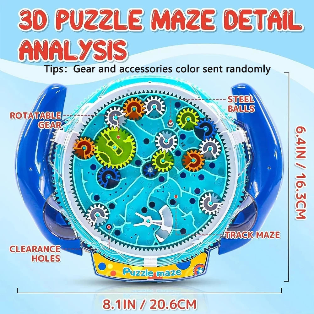 3D Creative Maze Puzzle Magic Transparent Speed Cube, Rolling Ball Magic UFO Maze Toy for Kids, Perfect Stress Reliever & Educational Game