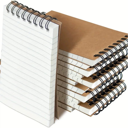 6/12 Pocket Notebooks, Spiral Bound Notepads, Office Style Mini Notebooks, Lined Memo Pads for Home, College & School Use