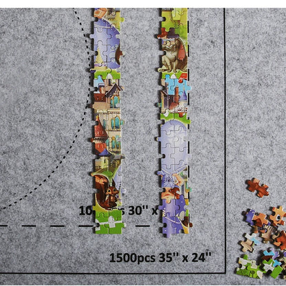 Jigsaw Puzzle Roll-Up Felt Mat – Puzzle Pad & Play Blanket Fits Up To 1500 Pieces, Portable Puzzle Storage Accessory (Mat Only)