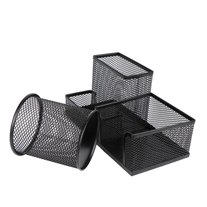 Creative Metal Desk Organizer, 3-Grid Pen Holder, Multifunctional Pencil & File Storage Rack, Practical Office Desktop Accessories