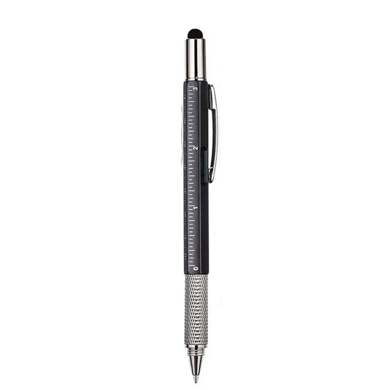 6-in-1 Multifunctional Ballpoint Pen with Hand Tool Features – Includes Ruler, Measuring Scale, Screwdriver, Touch Screen Stylus, and Spirit Level
