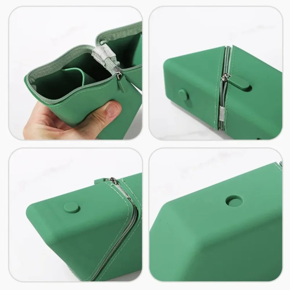 Stylish Silicone Pen Holder - Foldable Desktop Organizer for Office and Study, Multi-Function Stationery Cup, Ideal Gift for Students