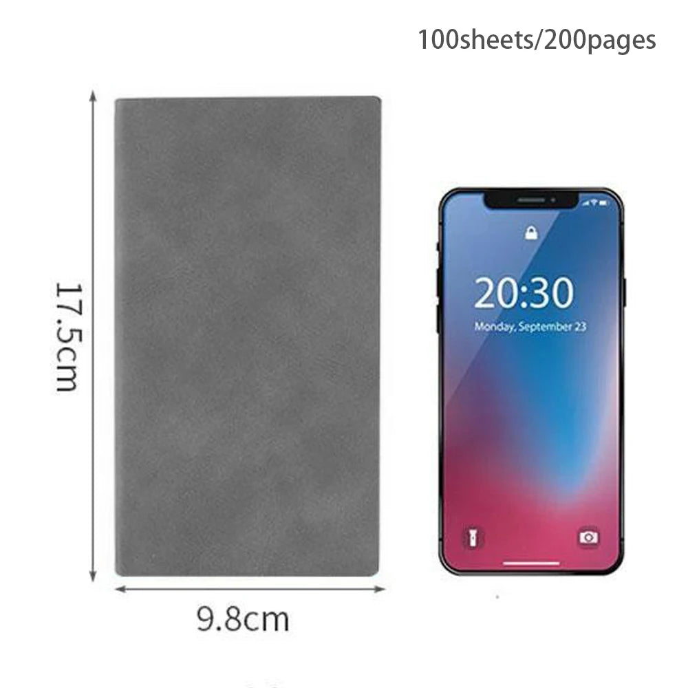 A6 High-End PU Leather Notebook, 200 Pages, Ideal for College Students & Office Use, Professional Work & Meeting Journal, Available in Lined/Blank/Grid Paper