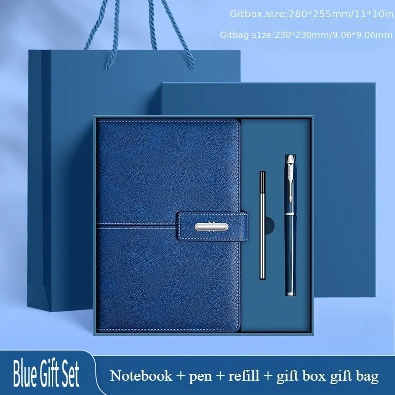 Elegant High-End Business Notebook Gift Box, Leather Journal with Pen, Premium Office Diary for Corporate Gifts