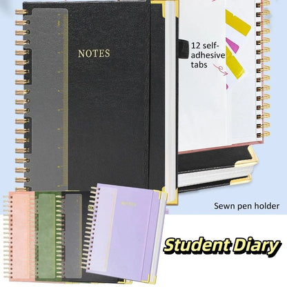 300 Pages PU Leather Business Notebook, Metal Twin Coil Binding, 360° Foldable Design, Thick Ink-Proof Writing Paper