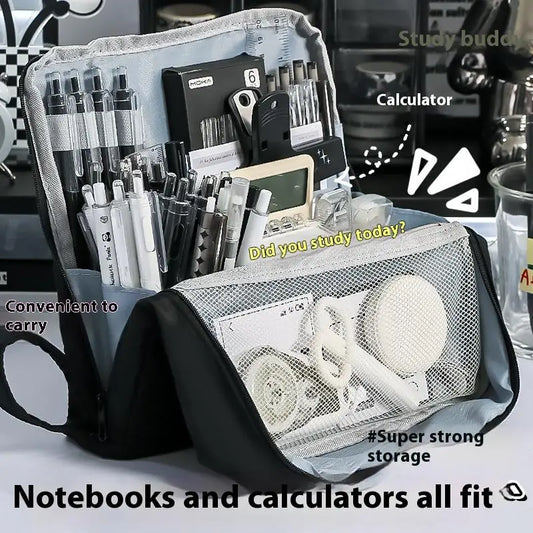 Large Capacity Simple Pencil Case, Multifunctional Stationery Storage Bag, Practical Organizer for Students and Office Use