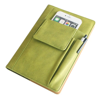 A5 Refillable Leather Journal Notebook, Hardcover, 200 Pages Thick Paper, Ideal for Students & Office Stationery