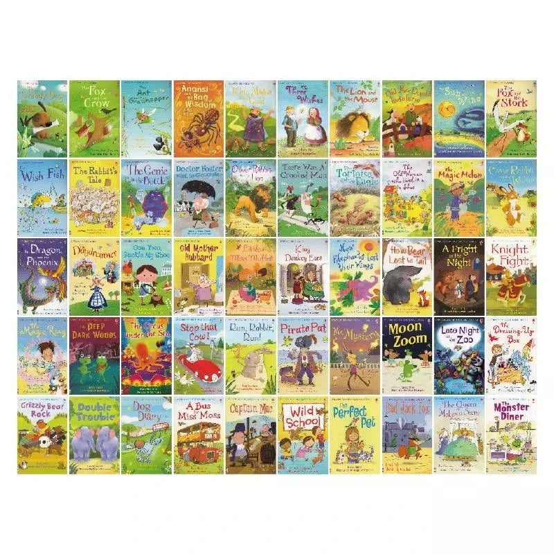 50 Books/Set Usborne My First Reading Library, English Picture Books, Early Vocabulary Learning & Reading Gift for Young Kids