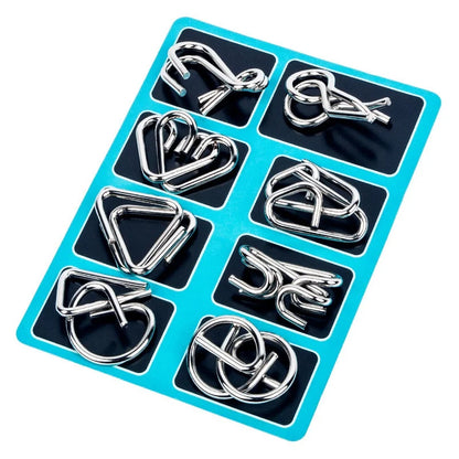 8Pcs/Set Metal Montessori Wire Puzzle, IQ Brain Teaser Toy for Kids & Adults, Interactive Stress Relief Educational Game