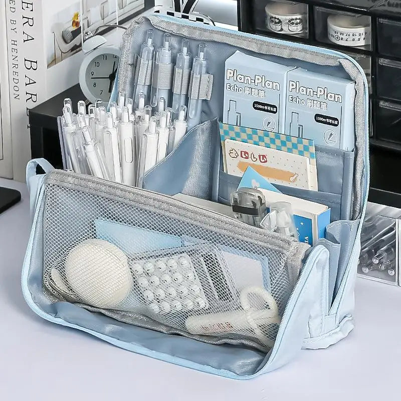 Large Capacity Simple Pencil Case, Multifunctional Stationery Storage Bag, Practical Organizer for Students and Office Use