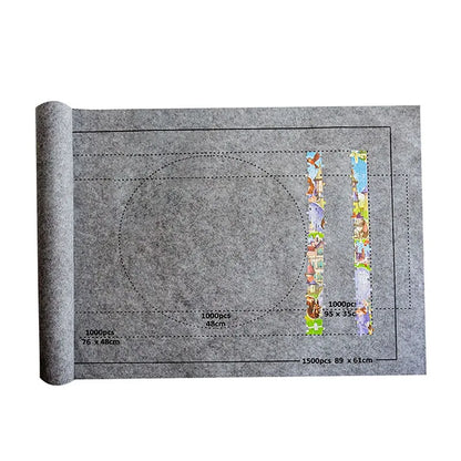 Jigsaw Puzzle Roll-Up Felt Mat – Puzzle Pad & Play Blanket Fits Up To 1500 Pieces, Portable Puzzle Storage Accessory (Mat Only)