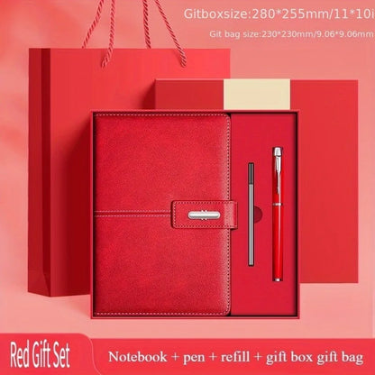 Elegant High-End Business Notebook Gift Box, Leather Journal with Pen, Premium Office Diary for Corporate Gifts