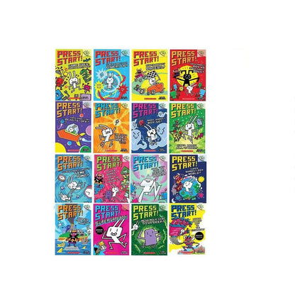 16 Books/Set Press Start English Picture Storybooks, Kids English Reading Learning Books for Children Ages 5 to 8