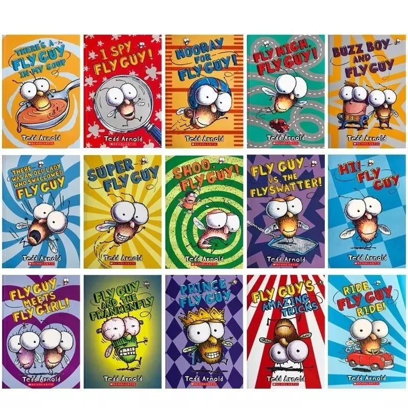 15 Books/Set Usborne Fly Guy Series Picture Books, Classic English Storybooks, Fun Early Reading Books for Kids and Toddlers