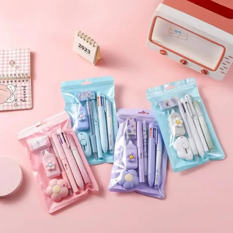 7-in-1 Stationery Set, Back to School & Birthday Gift, Including Pencils, Eraser, Correction Tape, Ideal School Prize for Kids & Office Use