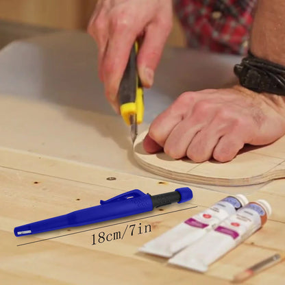 Solid Carpenter Mechanical Pencil for Woodworking & Construction, One-Piece Structure with Built-in Sharpener Pen Cap, Practical Stationery Tool