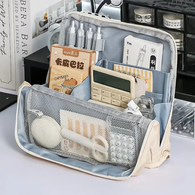 Large Capacity Simple Pencil Case, Multifunctional Stationery Storage Bag, Practical Organizer for Students and Office Use