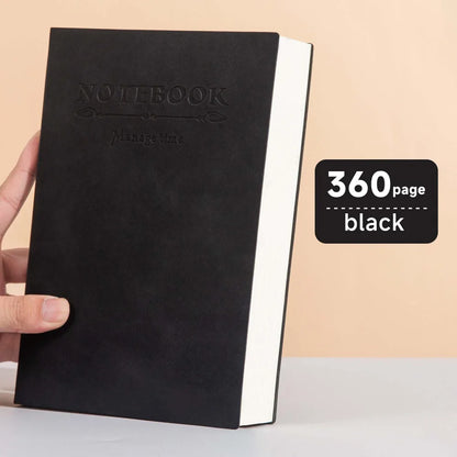 A5 Minimalist Notebook, 360 Pages, Soft Waterproof Leather Cover, Universal Business Memo Diary, Back to School Stationery