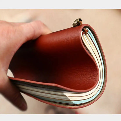 Portable Leather Notebook, Writing Notepad & Diary Journal, Ideal Travel Journal & Daily Organizer, Perfect Stationery for School & Office Use