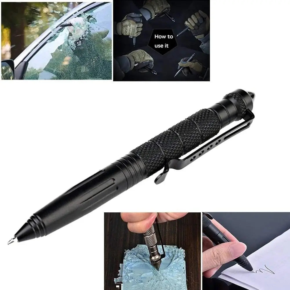 Military Tactical Pen, Professional Self-Defense Pen & Emergency Glass Breaker, Tungsten Steel Construction, Multi-Function Writing Tool with 6 Refills
