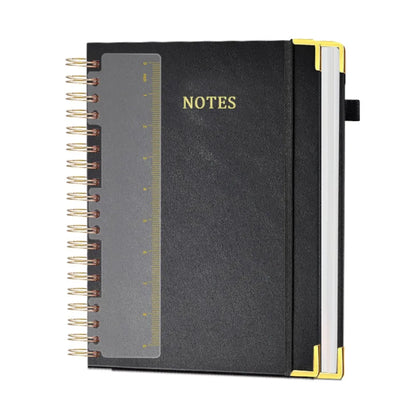 300 Pages PU Leather Business Notebook, Metal Twin Coil Binding, 360° Foldable Design, Thick Ink-Proof Writing Paper
