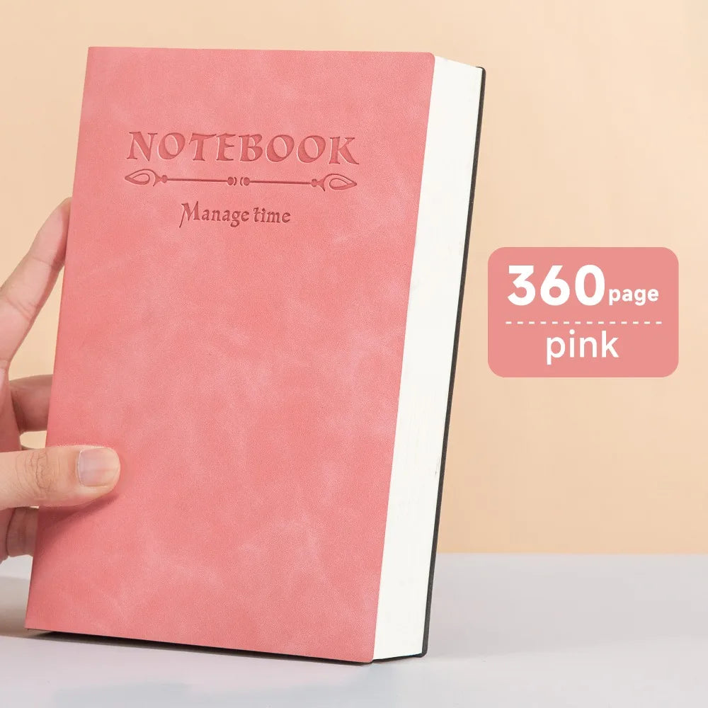 A5 Minimalist Notebook, 360 Pages, Soft Waterproof Leather Cover, Universal Business Memo Diary, Back to School Stationery