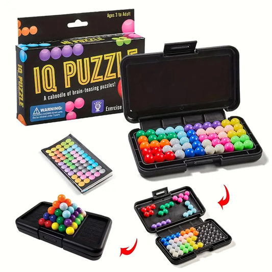 120 Challenges IQ 3D Puzzle Board Game, Classic Pyramid Pearl Logic Game, Montessori Educational Toy & Ideal Gift for Kids