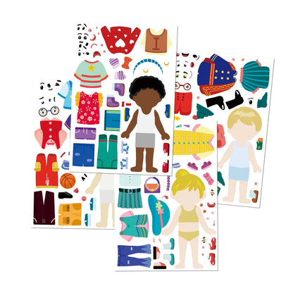 8/16/32PCS Funny Kids Dress-Up Puzzle Stickers, Cute Cartoon Creative DIY Stickers, Waterproof Decorative Stickers for Children’s Puzzle Activities