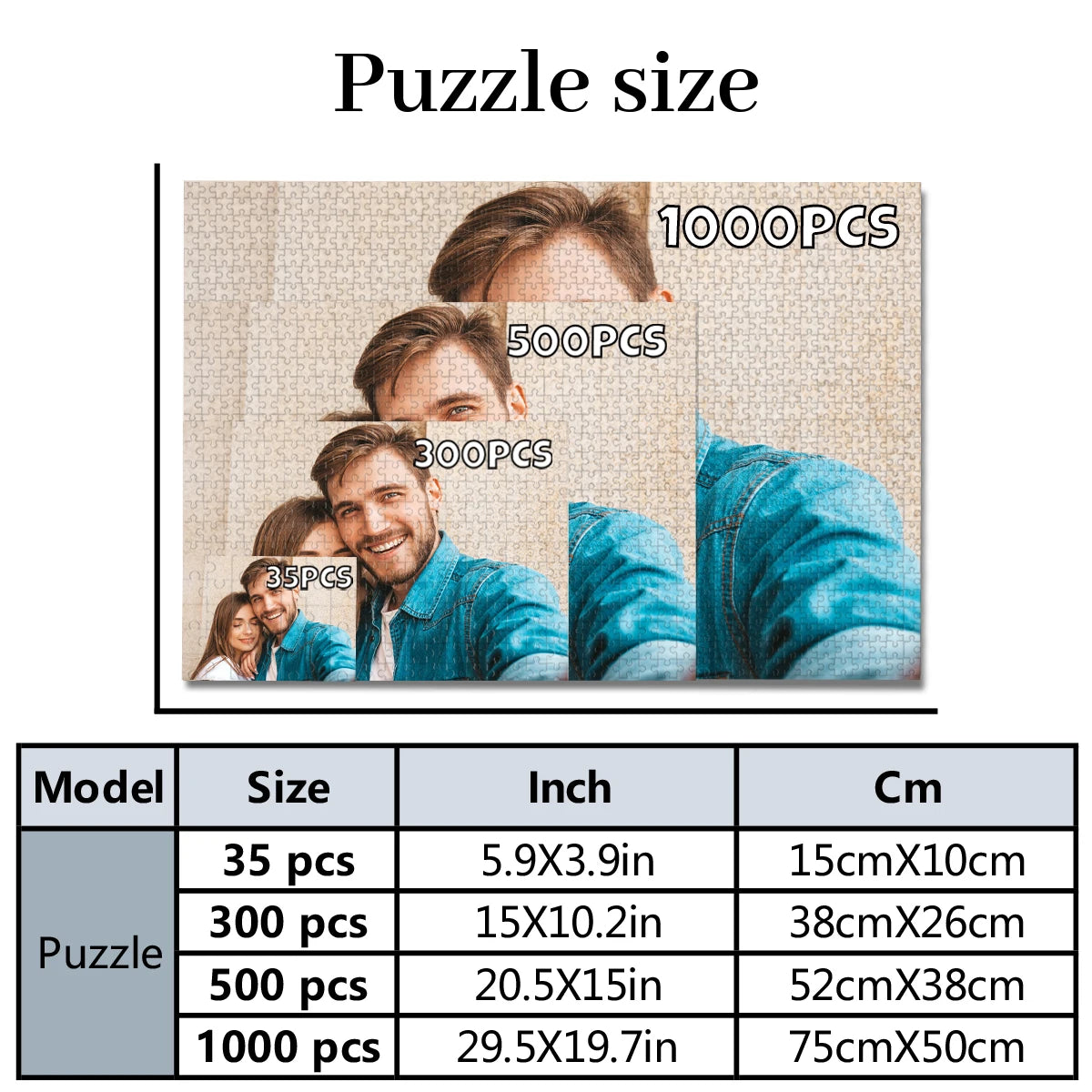 35/300/500/1025 Pcs Personalized Custom Photo Jigsaw Puzzle, Custom Image Upload Puzzle, Unique Souvenir Gift for Family and Friends