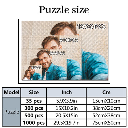 35/300/500/1025 Pcs Personalized Custom Photo Jigsaw Puzzle, Custom Image Upload Puzzle, Unique Souvenir Gift for Family and Friends