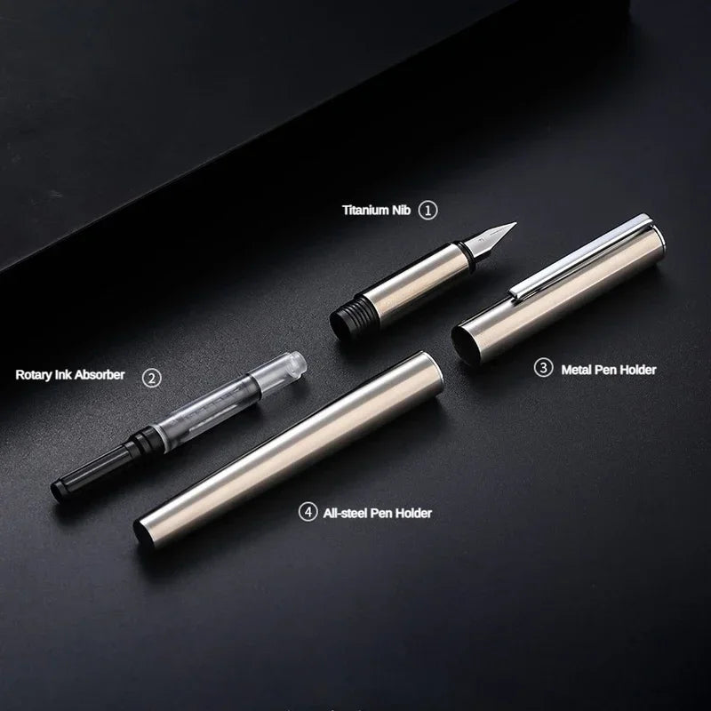 Jinhao 35 All-Steel Luxury Fountain Pen, EF/F Nib Smooth Writing Pen, Premium Stationery for Business, Office & School Calligraphy