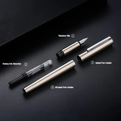 Jinhao 35 All-Steel Luxury Fountain Pen, EF/F Nib Smooth Writing Pen, Premium Stationery for Business, Office & School Calligraphy