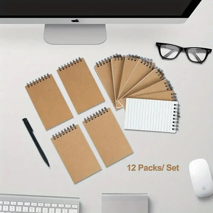 6/12 Pocket Notebooks, Spiral Bound Notepads, Office Style Mini Notebooks, Lined Memo Pads for Home, College & School Use
