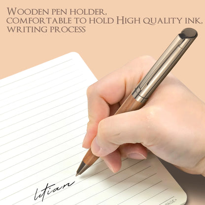 1 Set Premium Metal Ballpoint Pen with Wooden Barrel, Smooth Writing, High-End Design – Black Ink, Office Pen with Gift Case